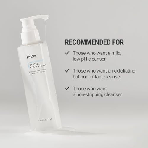 ROVECTIN Calming Lotus Water Cream (2.1 fl.oz, 60ml) Moisturizer + Aqua Cleansing Gel (5.9 fl. oz, 175ml) pH| Bundle [2 Pack]