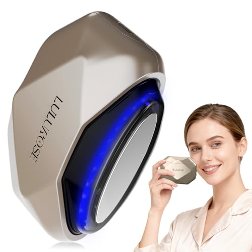 LULUROSE Facial Massager with Red and Blue Light Heat Vibrating for Face,Beauty Device for Skin Care Wrinkles,at Home or Traveling