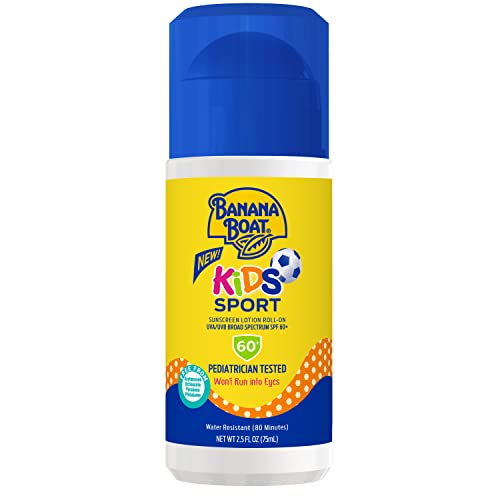 Banana Boat Sport Ultra Sunscreen Stick SPF 50 1.5oz + Kids Sport Sunscreen Roll On Lotion SPF 60 2.5oz