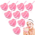 5 Sets Facial Bowls Plastic Heart Shaped Facial Mask Mixing Set with Spatula Pink Facemask Bowl DIY Skin Care Mixing Tool Kit Esthetician Supplies for Lady Women Home Beauty Salon