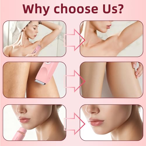 dermave Bikini Shaver, Painless Bikini & Facial Hair Removal, IPX7 Waterproof Electric Shaver for pubic Hair, Designed for Sensitive Skin,Portable for Travel,USB Rechargeable, Gifts for Women