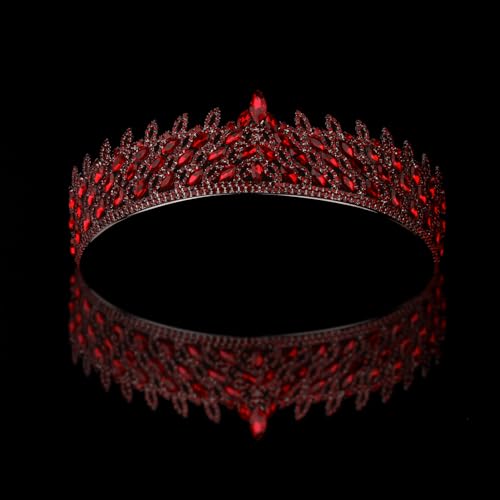 LIMELIA Women's Tiara, Crown for Henna Wedding Party | Glitter Hair Accessories for Bridal Birthday Pageant Prom Halloween Costume Christmas Party, Princess Crowns | Leaf Pattern - Burgundy