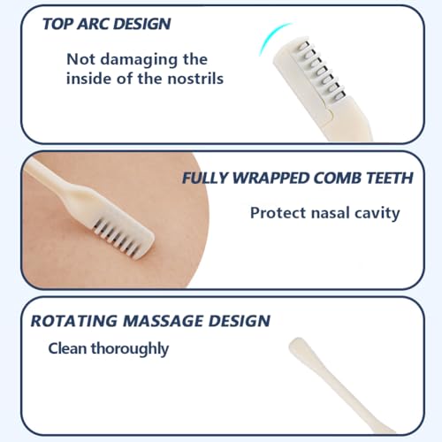 6 Pcs 2-in-1 Nasal Hair Cutter, New Double Sided Nose Hair Knife, Portable Nostril Hair Remover Tool, 360¡Æ Nose Hair Trimmer with Ear Picker Soft Cleaning Brush for Women Men