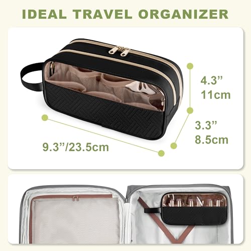 Nail Polish Organizer Case Fits 12 Bottles (15ml), Nail Polish Supplies Storage Bag with Clear Window, Black