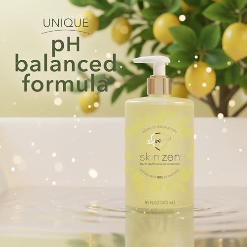 Safeguard Liquid Hand Soap, Skin Zen, Washes Away 99% Bacteria, Made with Natural Moisturizers & 2X Skin Conditioners, Safeguarding Families, PH Balanced Formula, Lemon & Yuzu Scent, 16 oz