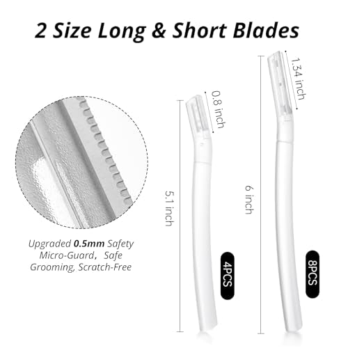 Dermaplane Razor for Women Face, 10PCS Eyebrow Razors, Dermaplaning Tool with Storage Case, Professional Face Razors for Peach Fuzz Removal, Eyebrow Shaping, Smooth Skin & Gentle Exfoliation