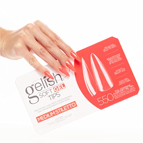 Gelish Soft Gel¢â Tips - 550 Count Professional Quality Press on Nails Extension for Strong, Long-Lasting Manicures ? Easy Application, Natural Look, Pre-shaped False Nail