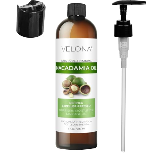 velona Macadamia Nut Oil 8 Fl Oz | 100% Pure and Natural Carrier Oil | Refined | Cooking, Skin, Hair, Body & Face Moisturizing | Use Today - Enjoy Results