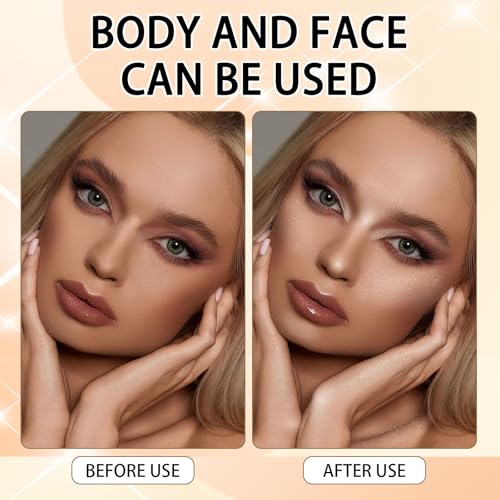 Sponge Air Cushion Puff High Gloss Glitter Powder, Facial Powder Blusher Brightening Pearl, Suitable for Hair, Clavicle, Face, Body Glitter Contour Patting