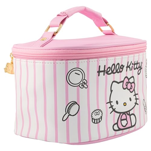 Sanrio Hello Kitty Makeup Bag ? Makeup Organizer, Travel Toiletry Bag for Women & Girls | Cute Cosmetic Bag, Train Case for Kids, Travel Bag, Toiletry Bag for Women, Make up Storage | Ages 3+