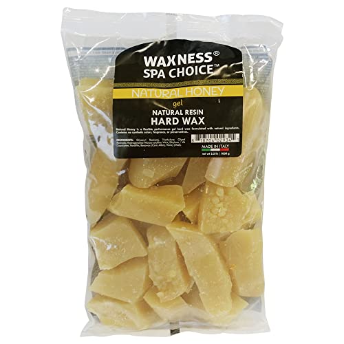 Waxness Spa Choice Natural Honey Gel Hard Wax Beads 2.2 lb / 1 kg Pack of 2