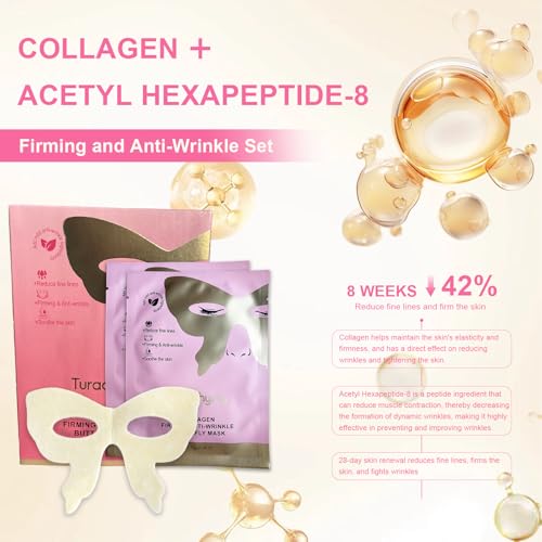 Collagen Firming Anti-Wrinkle Butterfly Eye Masks with Hydrolyzed Collagen & Niacinamide ? Hydrogel Under Eye Patches for Dark Circles, Puffiness, and Fine Lines ? 5 Pairs per Pack