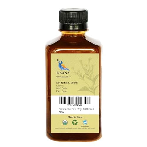 DAANA Mustard Oil for Skin: Certified USDA Organic, Extra Virgin, Cold Pressed
