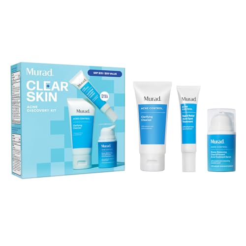 Acne Treatment Trial Kit ? Salicylic Acid & Mandelic Acid for Clear Skin ? Oil Control, Spot Treatment & Cleanser ? Travel Size Skincare for Acne-Prone Skin