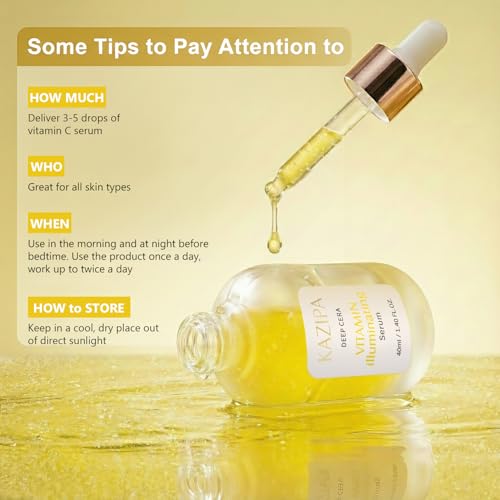 Vitamin C Serum for Face, Anti Aging Vitamin Illuminating Brightening Serum with Niacinamide,Hyaluronic Acid & VE, Skin Care for Evens tone, Dark Spot Corrector, Hydrates, Reduces Wrinkles,1.35Fl Oz