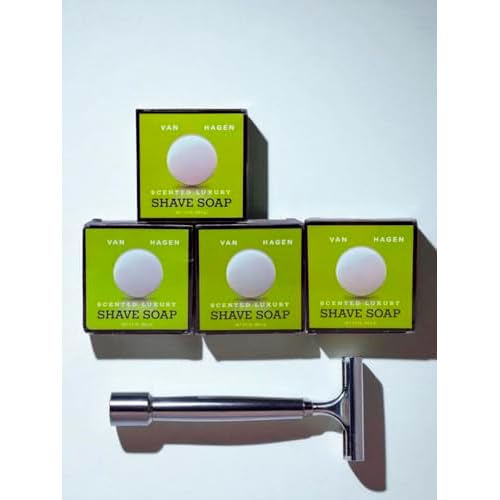 Men's Luxury Scented Shave Soap 3.5 oz ? PACK 4 ? Classic Wet Shaving Soap for Safety Razors ? Rich, Lubricating Lather with Premium Scent ? For use in shave and bath