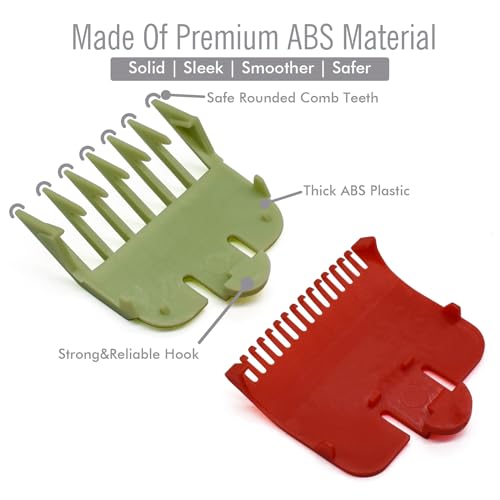 2 Pieces 2 Lengths Hair Clipper Attachment Guard Combs 1/8" 1/16" Compatible with Wahl Standard Full-sized Magic Clip Super Taper 8148 8504 1919 Hair Clipper Models