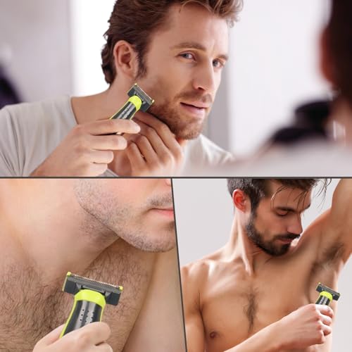 Beard Trimmer for Men, Rechargeable Mens Grooming Kit Washable Mens Electric Razors for Shaving Face, Beard, Mustache Trimmer and Hair Clippers, Double Sided Tooth Razors Face Trimmer for Men