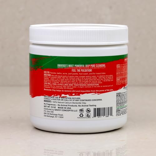Powerful Deep Pore Cleansing Calcium Bentonite Clay by Mayan Magic Mud for Unisex - 16 oz Cleanser