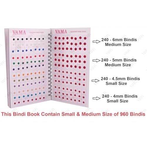 Fashions Plain Round Kumkum Forehead Indian Sticker Small Bindis Bindiya Spiral Bindi Book Mini Size for Women (948 - Small Bindi Booklet) Mini Sizes 4-6Mm Multicolour