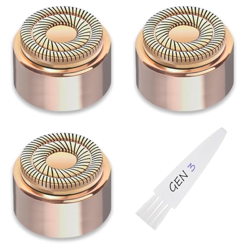 Generation 3 Facial Hair Remover Replacement Heads for Finishing Touch Flawless,Double Precision Blades Replacement Heads Compatible with Finishing Touch Flawless Gen 3,Pack of 3.
