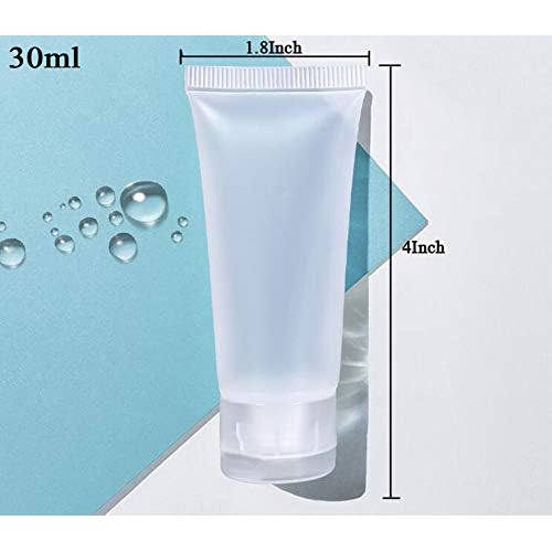 24Pcs 30ml (1oz) Empty Translucent Plastic Cosmetic Lotion Tubes Bottles Shampoo Facial Cleaning Bottles Makeup Sample Soft Container Tube Bottle Vial Jar Pot Case with Flip Lid (Pack of 2)