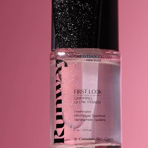 FIRST LOOK Gripping Glow Makeup Primer - Skin Care Face Serum with Freshwater Microalgae, Niacinamide, Squalane - Bioactive Hydrating Primer Serum Hybrid for Radiant Face Makeup - 30 ml / 1 fl oz