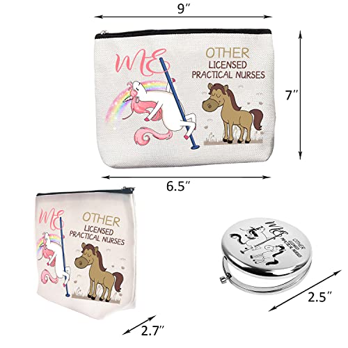 BoomBoomGifts Christmas Gifts for LPN,LPN Nurse Zipper Makeup Bag Cosmetic Pouch,LPN Nurse Travel Toiletry Pouch Organizer Bag,LPN Nurse Compact Mirror,LPN Nurse Gifts
