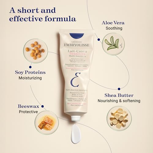 Embryolisse Lait Creme Sensitive Moisturizer. Hypoallergenic Face & Body Cream for All Skin Types With Aloe Vera & Shea Butter. Fragrance Free & Suitable for Sensitive Skin