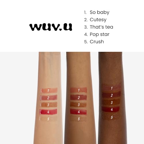 Glossy Lip Stain ? Plumping Hydrating Lip Oil Tint with Hyaluronic Acid & Peptide Complex ? Non-Sticky High Shine Pigmented Finish ? Pop Star (Red) 0.11 oz.