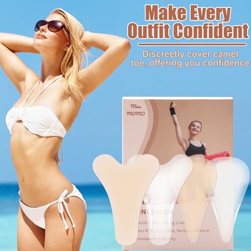 Seamless Camel Toe Hider, Camel Toe Concealer with Complected & Transparent Reusable Silicone Cameltoe Concealer Versatile and Suitable for Daily Commutes (Skin tone+transparent, Y+drop-shaped)