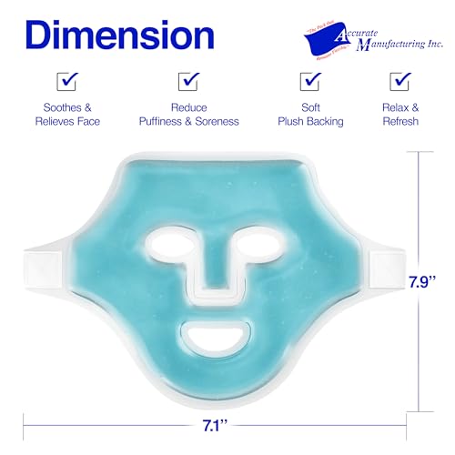 Skin Care Face Mask Ice Pack - Cold Face Ice Mask with Straps, Ice Mask for Face, Flexible and Reusable Cooling Face Mask and Eye Mask for Removing Puffiness and Tightening Pores