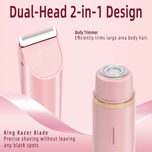 dermave Bikini Shaver, Painless Bikini & Facial Hair Removal, IPX7 Waterproof Electric Shaver for pubic Hair, Designed for Sensitive Skin,Portable for Travel,USB Rechargeable, Gifts for Women