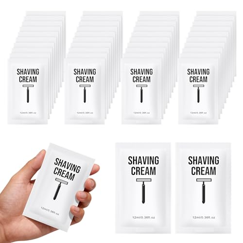 Shaving Cream Bulk, 12ml/0.42fl Oz Travel Shaving Cream, Individually Packaged, Suitable For Travel, Hotels, Home, Camping, Charities, Homeless People (200-PACK)