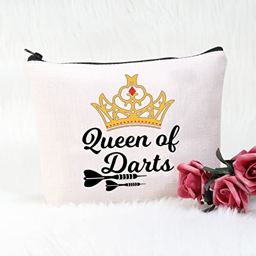 POFULL Darts Gifts Dart Player Gift Darts Game Lovers Gift Queen of Darts Cosmetic Bags For Dart Teams (Queen of Darts bag)