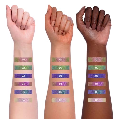 Kaely Chameleon Liquid Eyeliner, Glitter Metallic Chrome Eyeliner Liquid, Multichrome Eye Liner Waterproof Smudge Proof, High-Pigmented Makeup Looks, Quick-Drying, Cruelty-free, 04 Purple