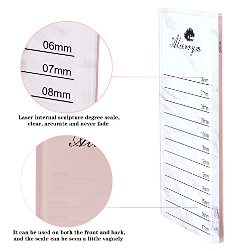 Premium Eyelash Extension Tray Lash Applicator Reusable Glass Tile & Pre-Measured Guided Step-by-Step Lines for Easy Application (L)