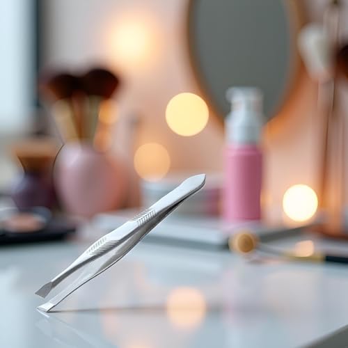 Silver Tone Stainless Steel Long Tweezers for Eyebrows Hair Removal Tweezers,Shave and Hair Removal (3.5 Inches)