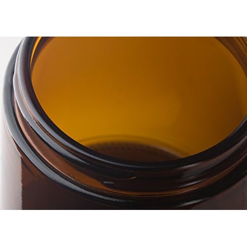 JUVITUS 12 piece Amber Glass Straight Sided Jar Multi Size Set : Includes 4 -1 oz, 4 -2 oz, and 4 -4 oz Amber Glass Jars with Black Lids + Spatulas for Aromatherapy, Essential Oils, Travel and Home