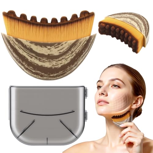 Lymphatic Contour Face Brush - Lymphatic Drainage Massager for Reducing Double Chin & Jawline Sculpting, Ultra-Soft Bristles for Lymphatic Drainage, Ergonomic Portable Design with Travel Case(2pcs)