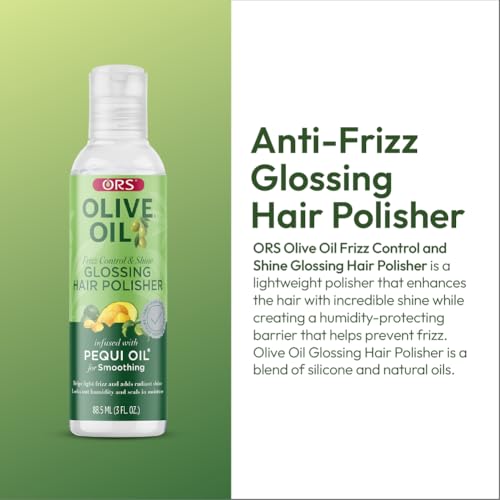 ORS Olive Oil Frizz Control & Shine Glossing Hair Polisher with Pequi Oil 3 Ounces (Pack of 2)