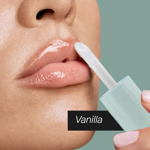 Hydrating Clear Lip Gloss with Nourishing, Non-Sticky Jojoba Oil Natural Lip Plumper Gloss: 03 Vanilla, 0.14 Fl Oz