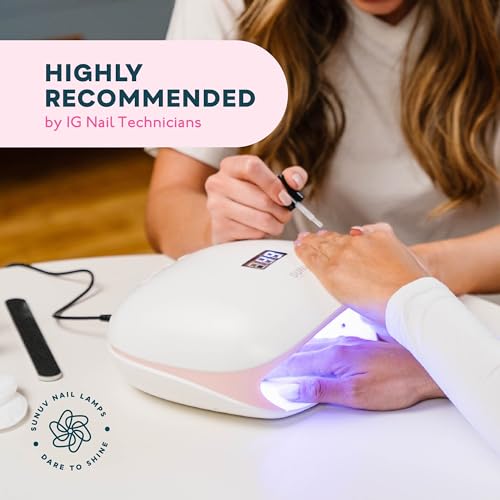 SUNUV SUN4S 48W LED UV Light Nails Lamp, UV Gloves Pink, UV Lamp for Gel Nails with 4 Timer Settings for Gel Polish, Nail Dryer