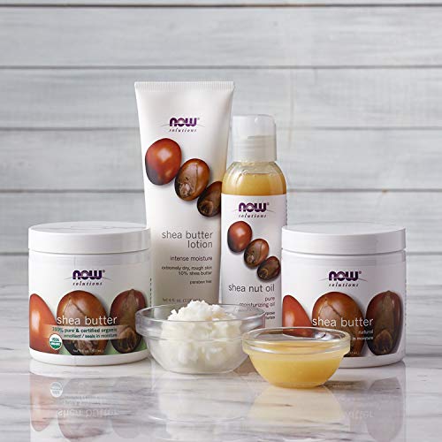 NOW Solutions, Shea Butter Lotion, Intense Moisture for Extremely Dry Rough Skin, 4-Ounce