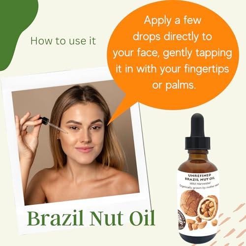 Best Nature's Cosmetics Virgin Organic Brazil Nut Oil Moisturizer for Skin and Hair, 1 Fl Oz