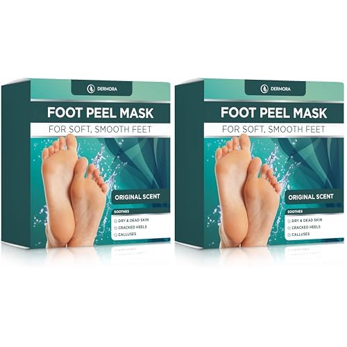 DERMORA Foot Peel Mask | Skin Exfoliating Foot Masks | Dry, Cracked Feet, Callus, Dead Skin Remover | Baby Soft Feet | Original Scent | Pack of 8 | Regular