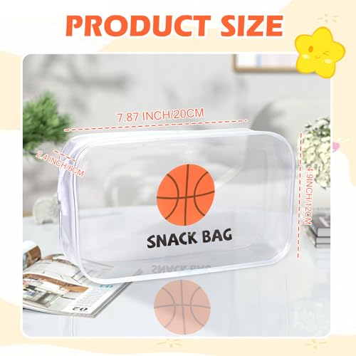 16 Pcs Basketball Snack Bags for Team Basketball Party Gift Bags Clear Basketballs Goodie Snack Treat Candy Bag for Team Ground Birthday Sports Basketballs Party Favors