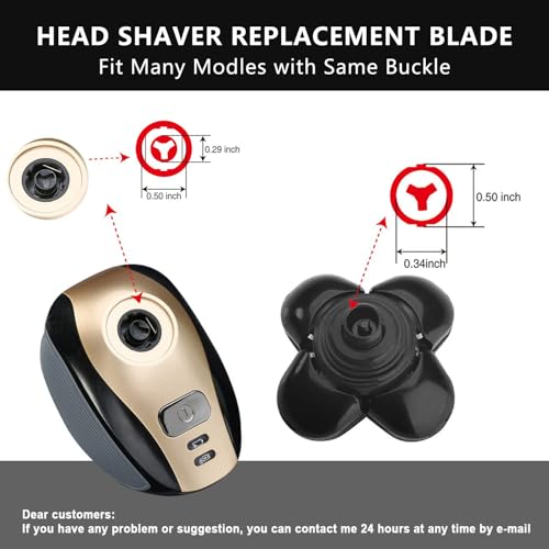 3 PCS Universal 5 Blades Head Shaver Replacement heads for Freebird Head shaver and Other Brand shaver
