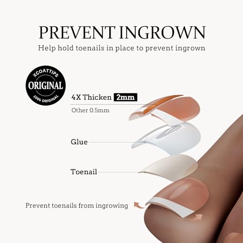 btartboxnails Short French Tip Toenails - Builder Gel Top Coat Set