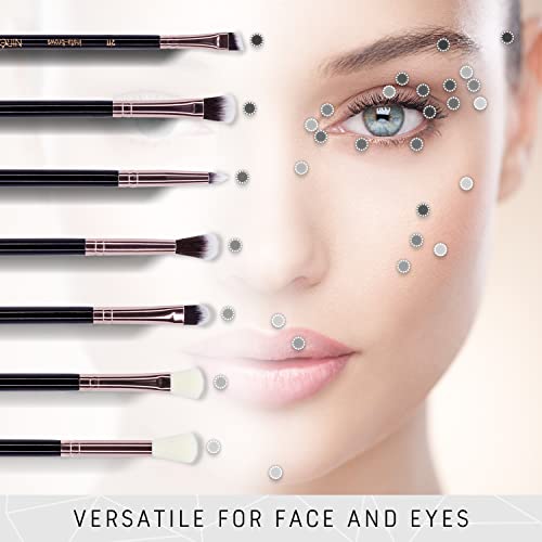 Nir? Eye Brush Set - Award Winning Eye Makeup Brushes for Eyes and Brows Including Eye Shadow Brush Set, Eyebrow Brush and Tweezers Rose Gold
